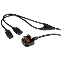 StarTech.com PXT101YUK power cable Black BS 1363 2 x C13 coupler
