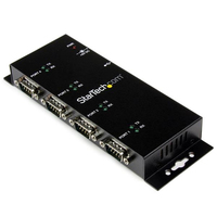 StarTech.com 4 Port USB to DB9 RS232 Serial Adapter Hub ? Industrial DIN Rail and Wall Mountable