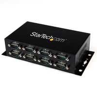 StarTech.com 8 Port USB to DB9 RS232 Serial Adapter Hub ? Industrial DIN Rail and Wall Mountable